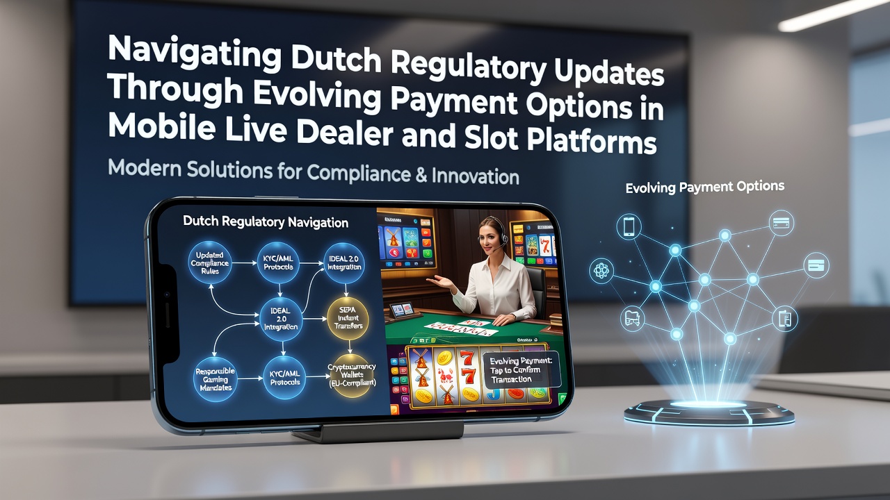 Overzicht van mobiele casino interfaces met betalingsopties en Nederlandse regelgeving symbolen
