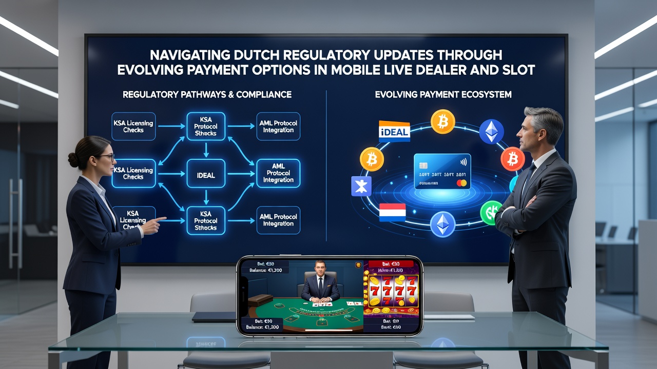 Mobiele app schermen met live dealer tafels en betalingsopties in Nederlandse casino context
